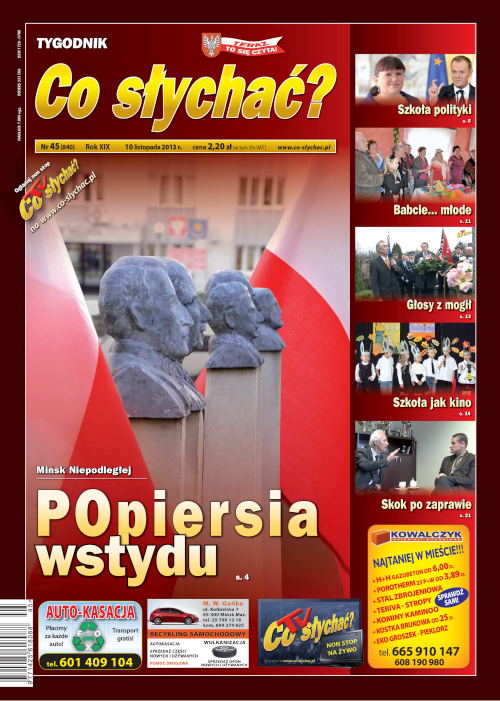 Okładka gazety Co słychać? - nr 45 (840) 2013